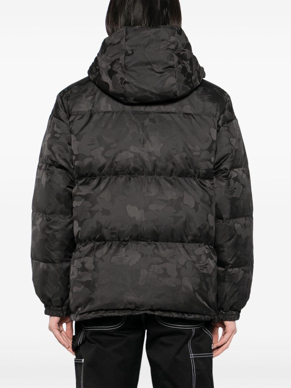 A Bathing Ape メンズ ブラック カモフラージュ パデッドジャケット 