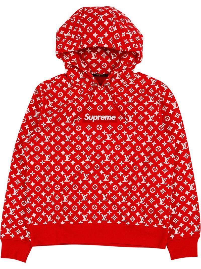 Sweat à capuche Supreme x Louis Vuitton Supreme pour homme en coloris Rouge  | Lyst