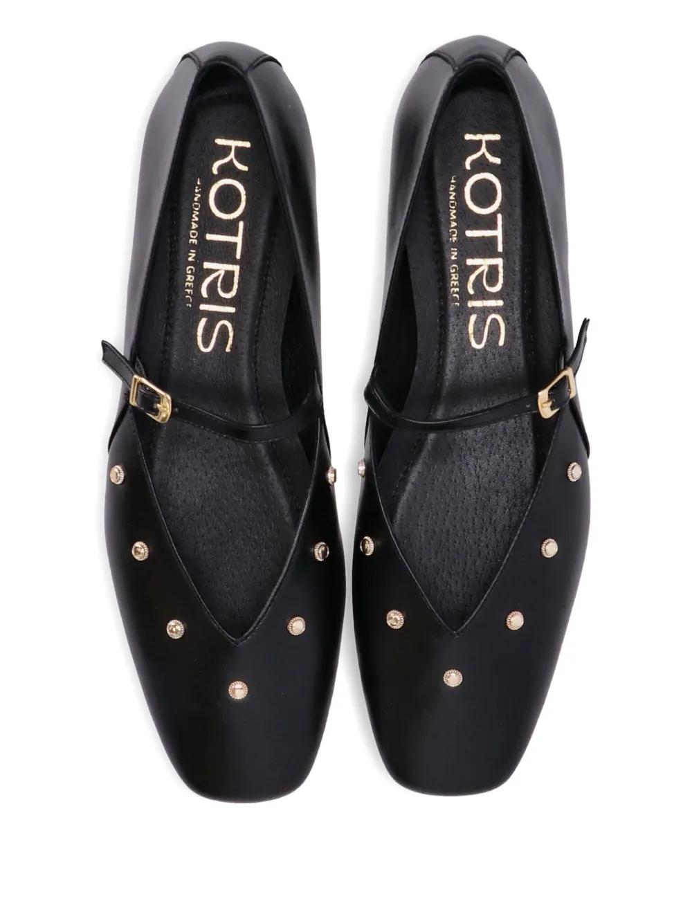 Kotris Sandals Buckle-Strap Studded Ballet Flats in Black Lyst UK