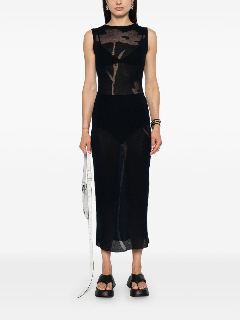 Paloma Wool Sabado Semi-Sheer Flower Jacquard Dress in Black | Lyst