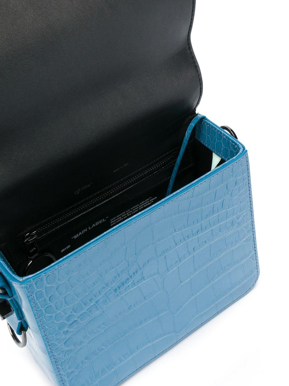Off-White c/o Virgil Abloh Leather Embossed Crossbody Bag in Blue - Lyst