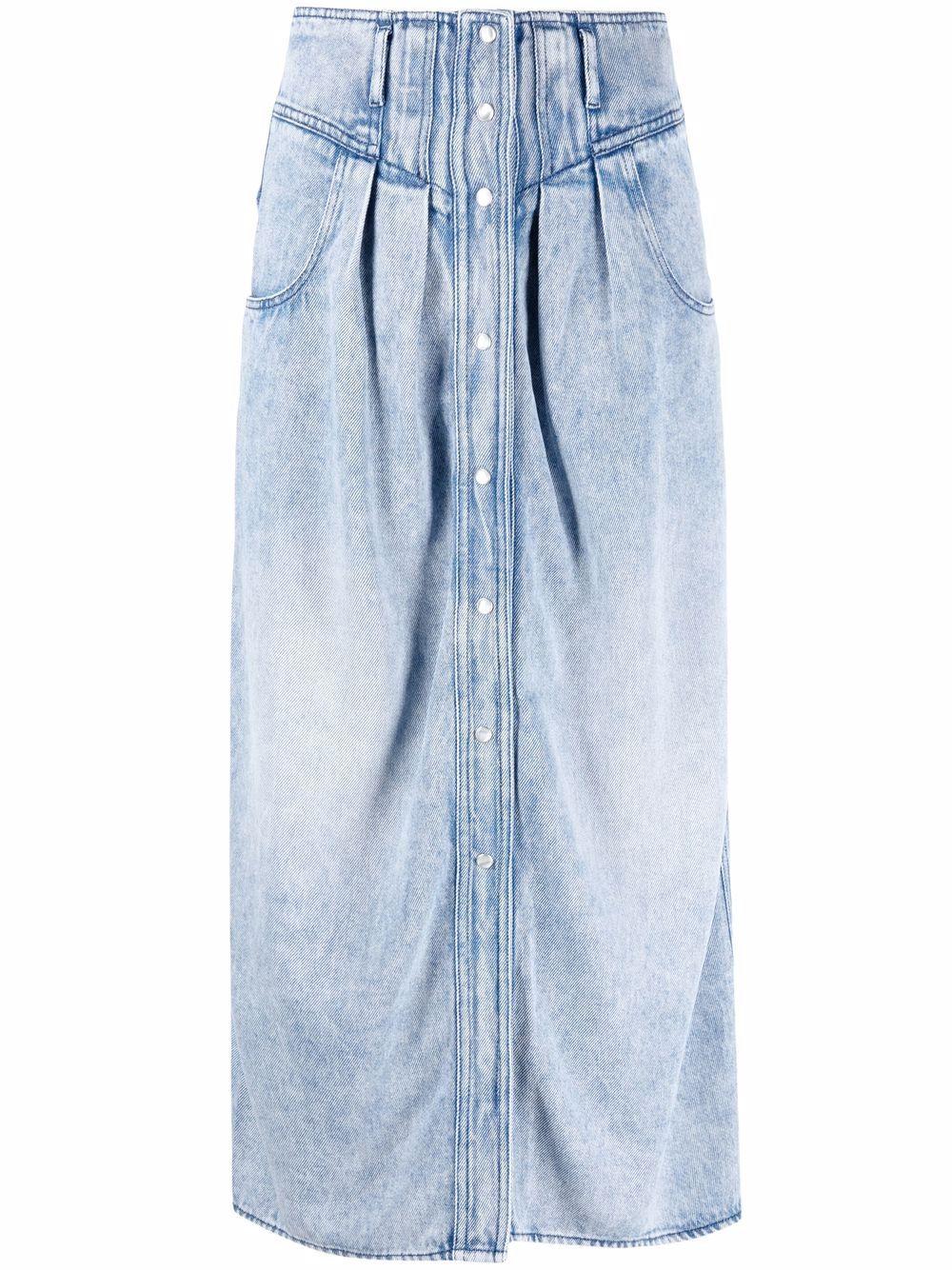 Jupe mi-longue Tigrane en jean Étoile Isabel Marant en coloris Bleu | Lyst