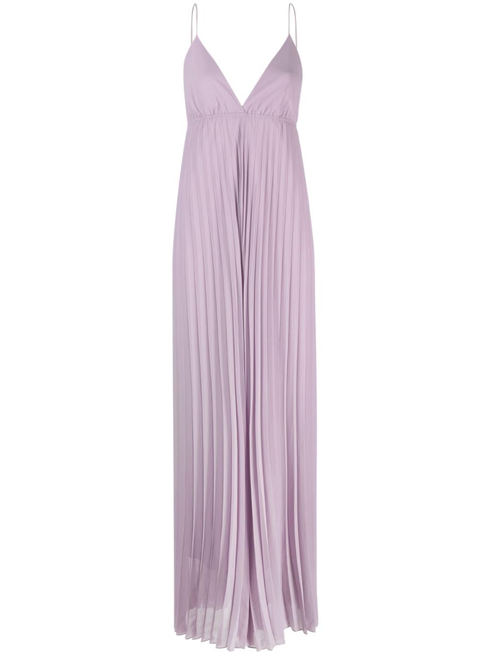 Essentiel Antwerp V-neck Pleated Maxi Dress in Purple | Lyst