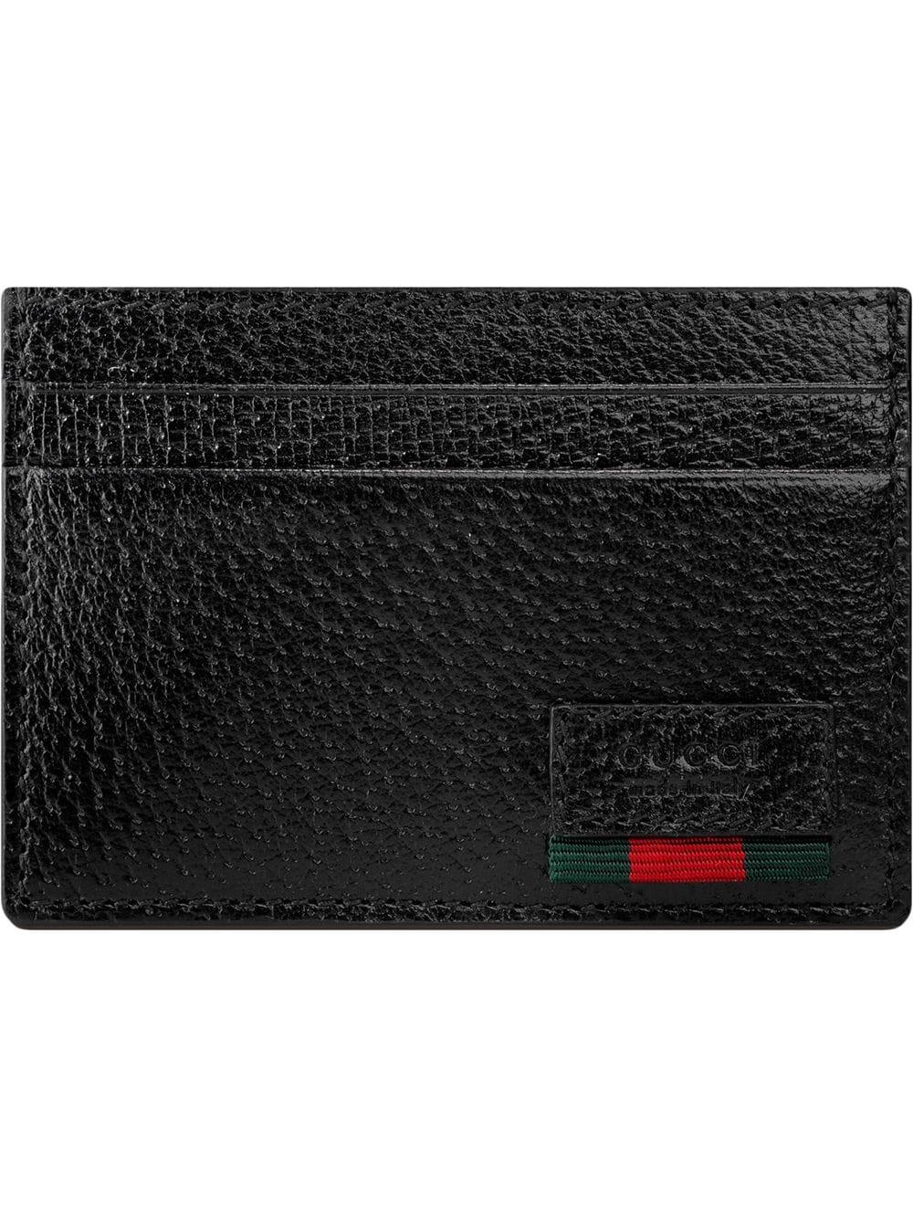 Gucci Leather Money Clip With Web in Black for Men | Lyst