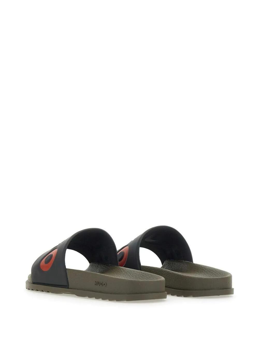 サンダル HUGO Men Sandals Black 50498352 001 HUGO - Slides with logo strap - Black