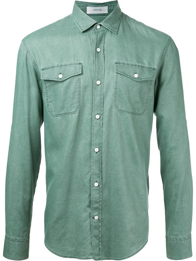 Lyst - Cerruti 1881 Longsleeve Shirt in Green for Men