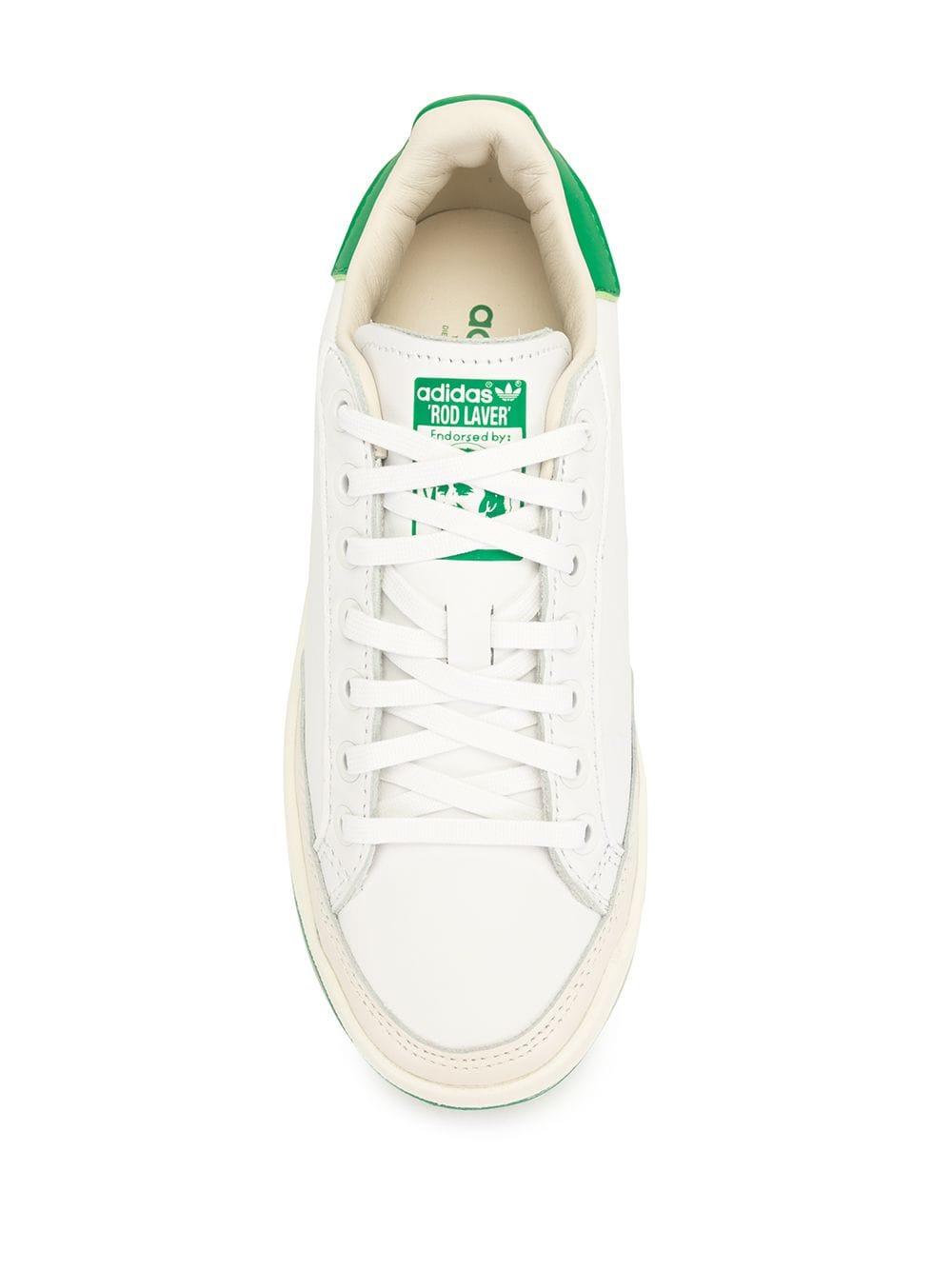 adidas Rod Laver Leather Trainers in White for Men - Lyst