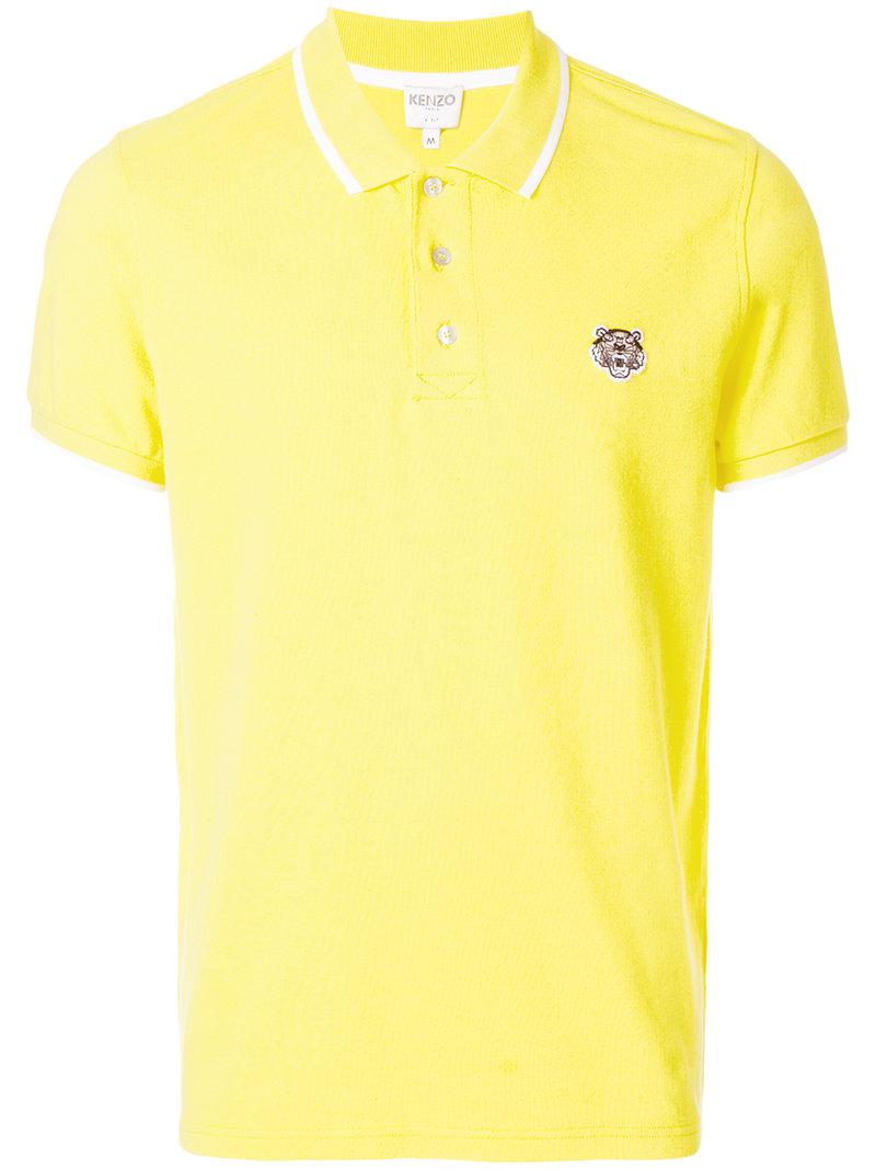 KENZO Tiger Logo Polo Shirt in Yellow for Men | Lyst