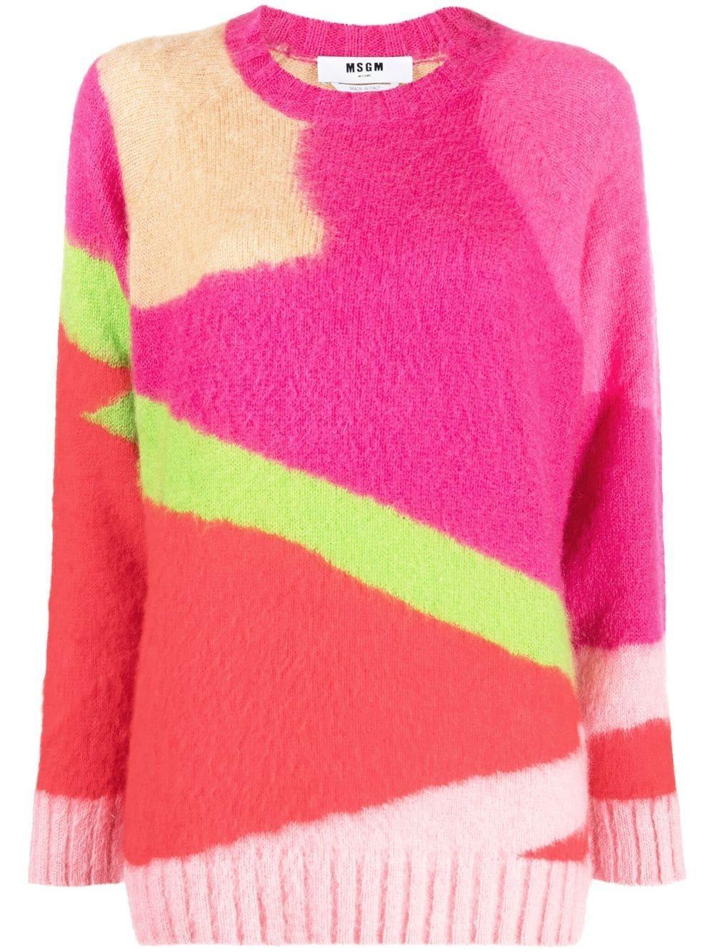 MSGM Abstract Color-block Jumper in 23 