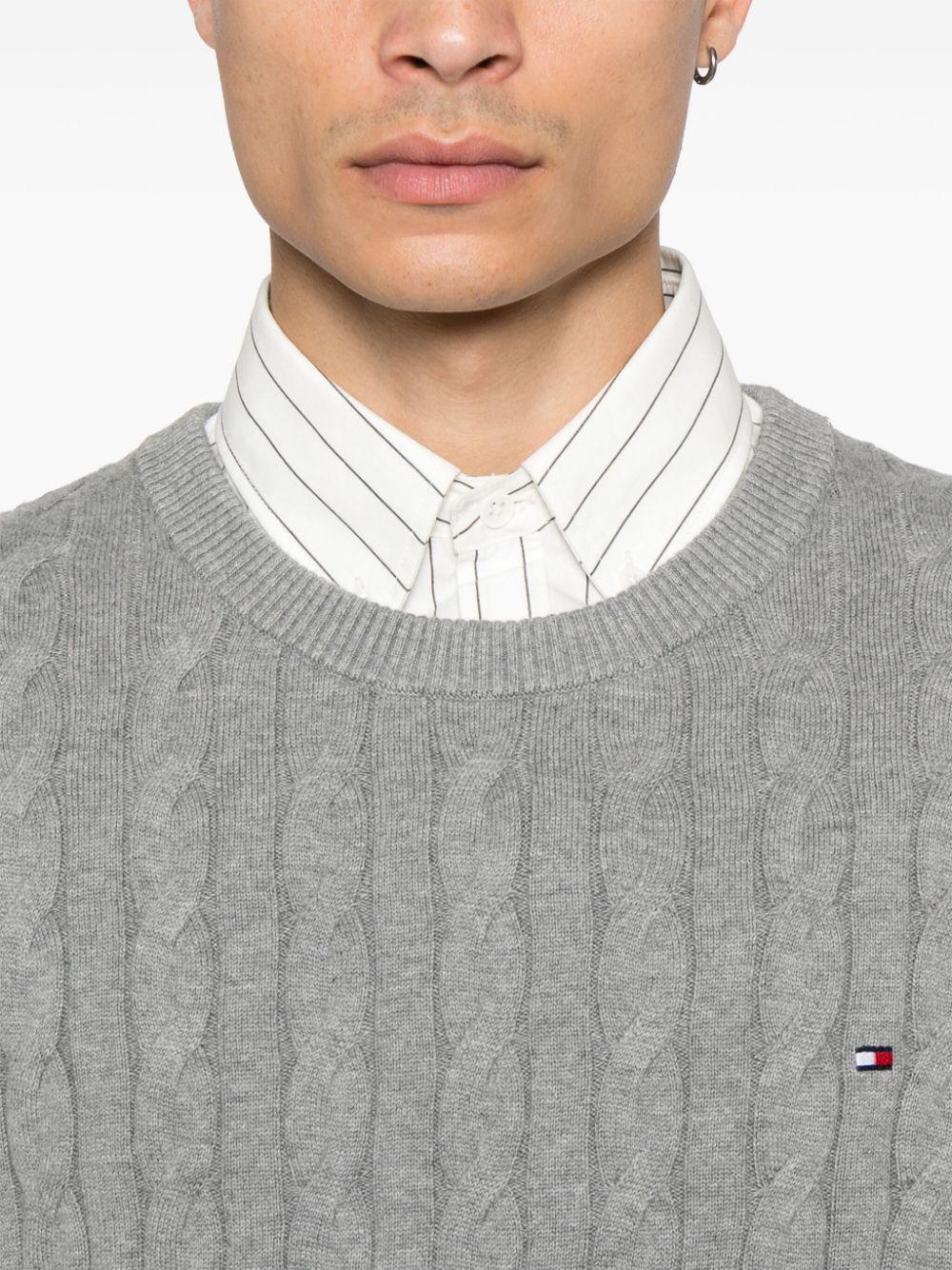 Tommy Hilfiger メンズ グレー ケーブルニット セーター セーター & ニット 