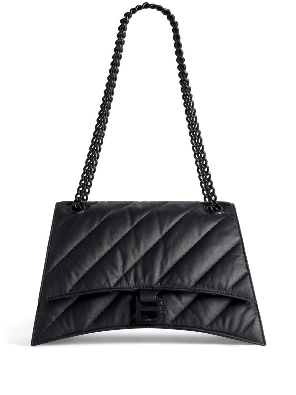 Balenciaga Medium Crush Chain-strap Quilted Shoulder Bag in Black | Lyst