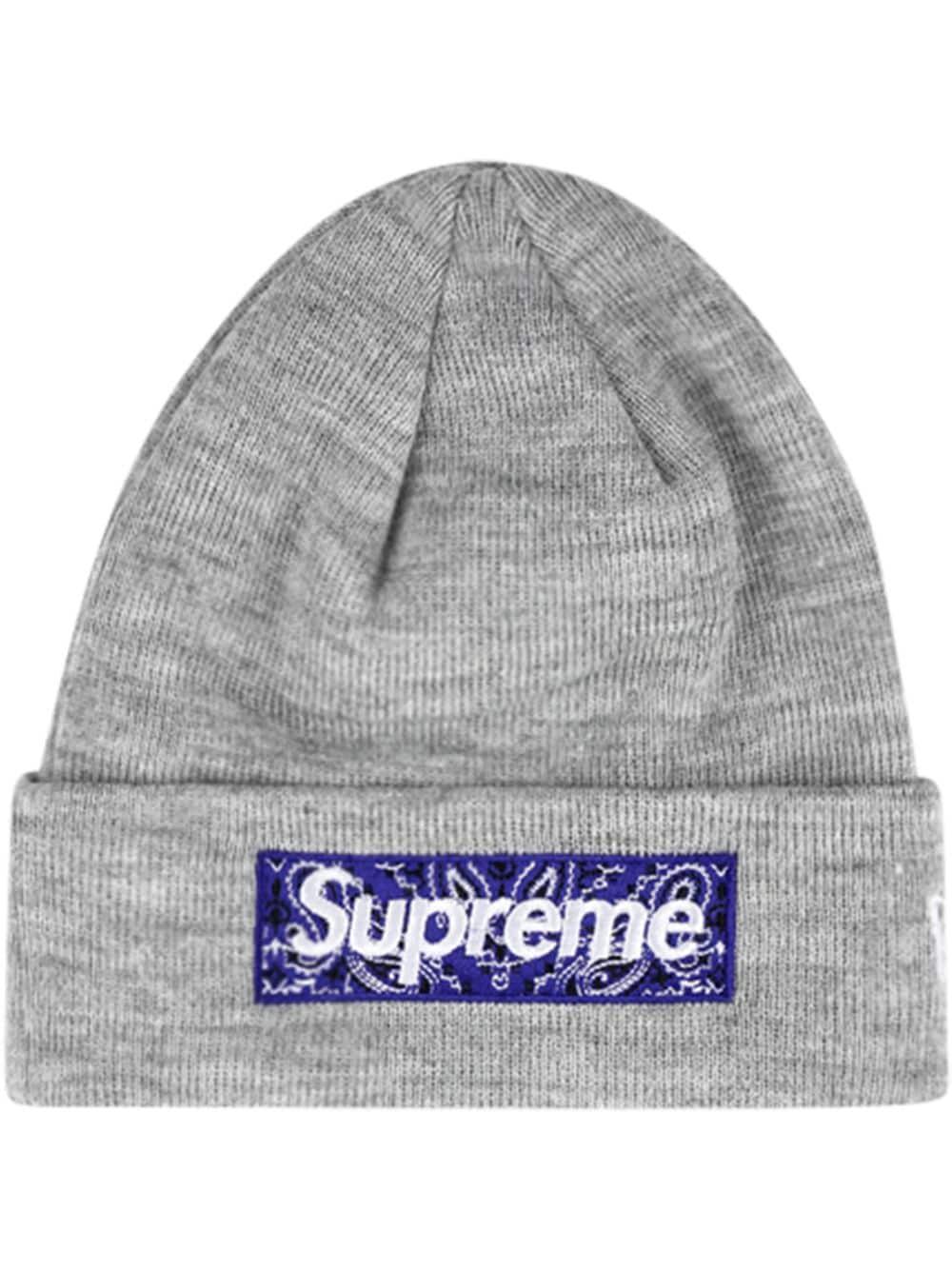 Supreme Wool X New Era Bandana Box Logo Beanie in Grey (Gray) - Lyst