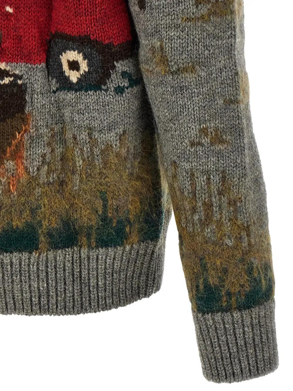 メンズ Junya Watanabe インターシャニット カーディガン グレー | Lyst