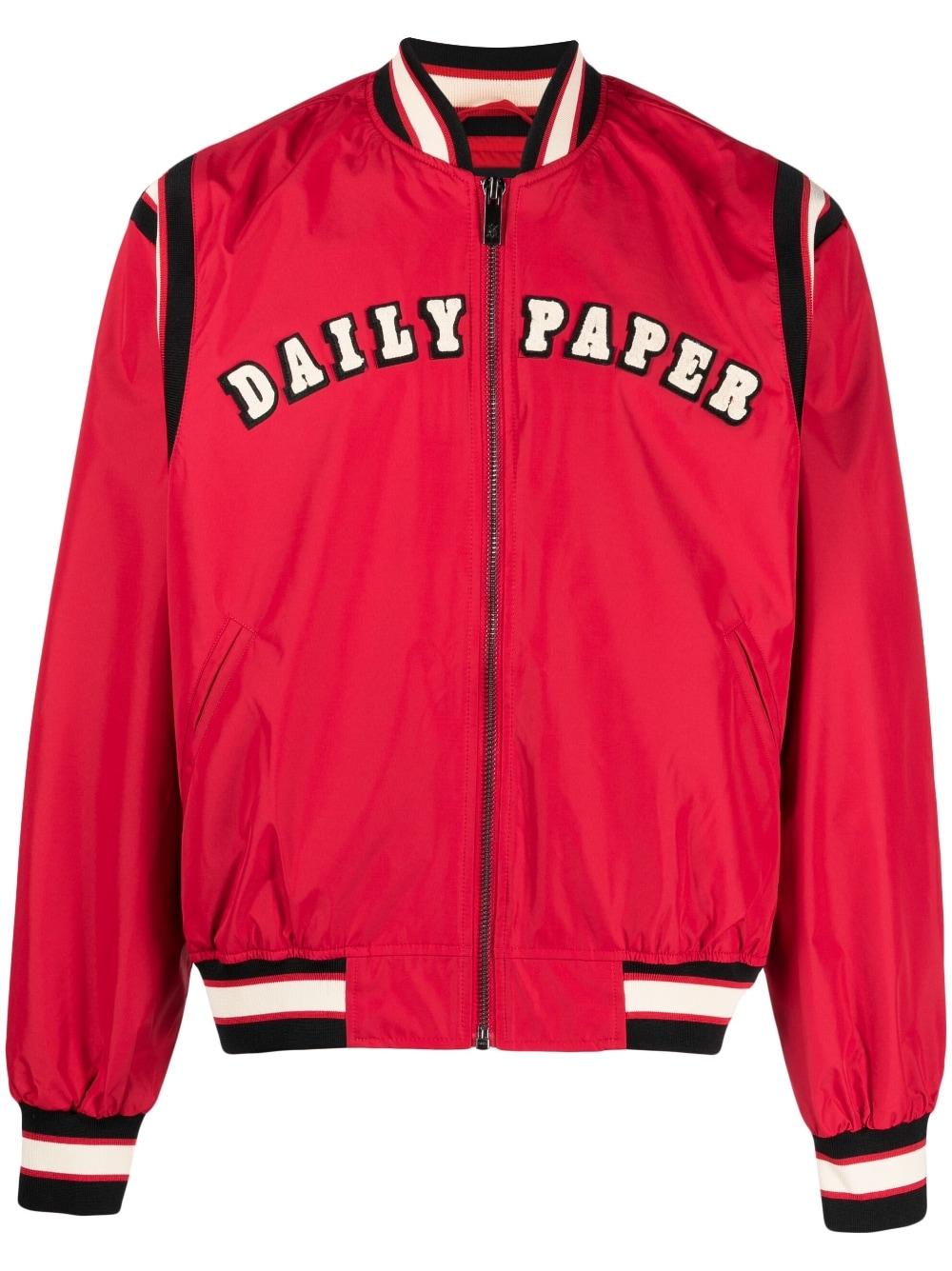 Daily Paper Logo-detail Bomber Jacket in Red for Men | Lyst UK