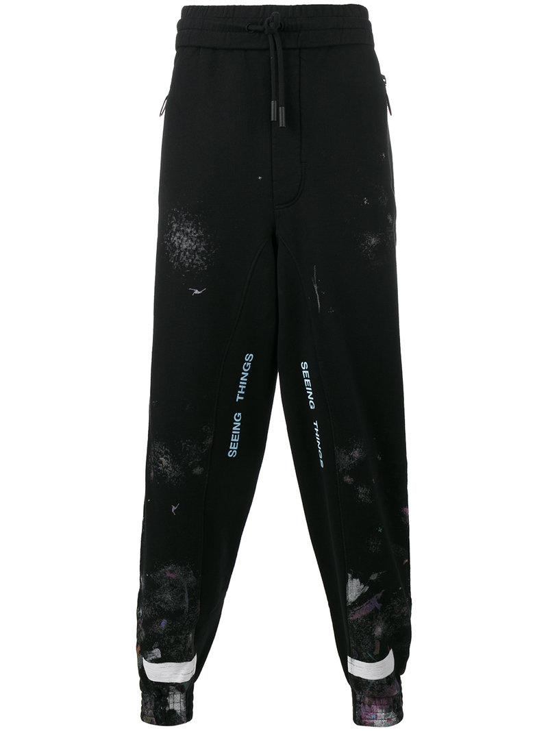 Moderate sugar Put up with Off-White c/o Virgil Abloh Galaxy Brushed Sweatpants With Diagonal Stripe  Detail in Black for Men | Lyst Canada