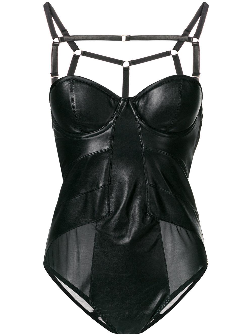 Something Wicked Leather Nina Bodysuit in Black - Lyst