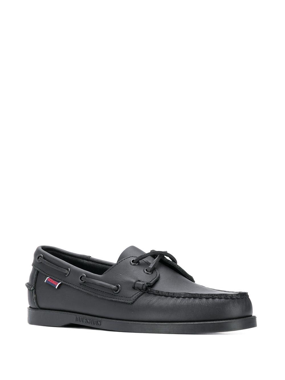 Sebago Leather Boat Shoes in Black for Men Lyst