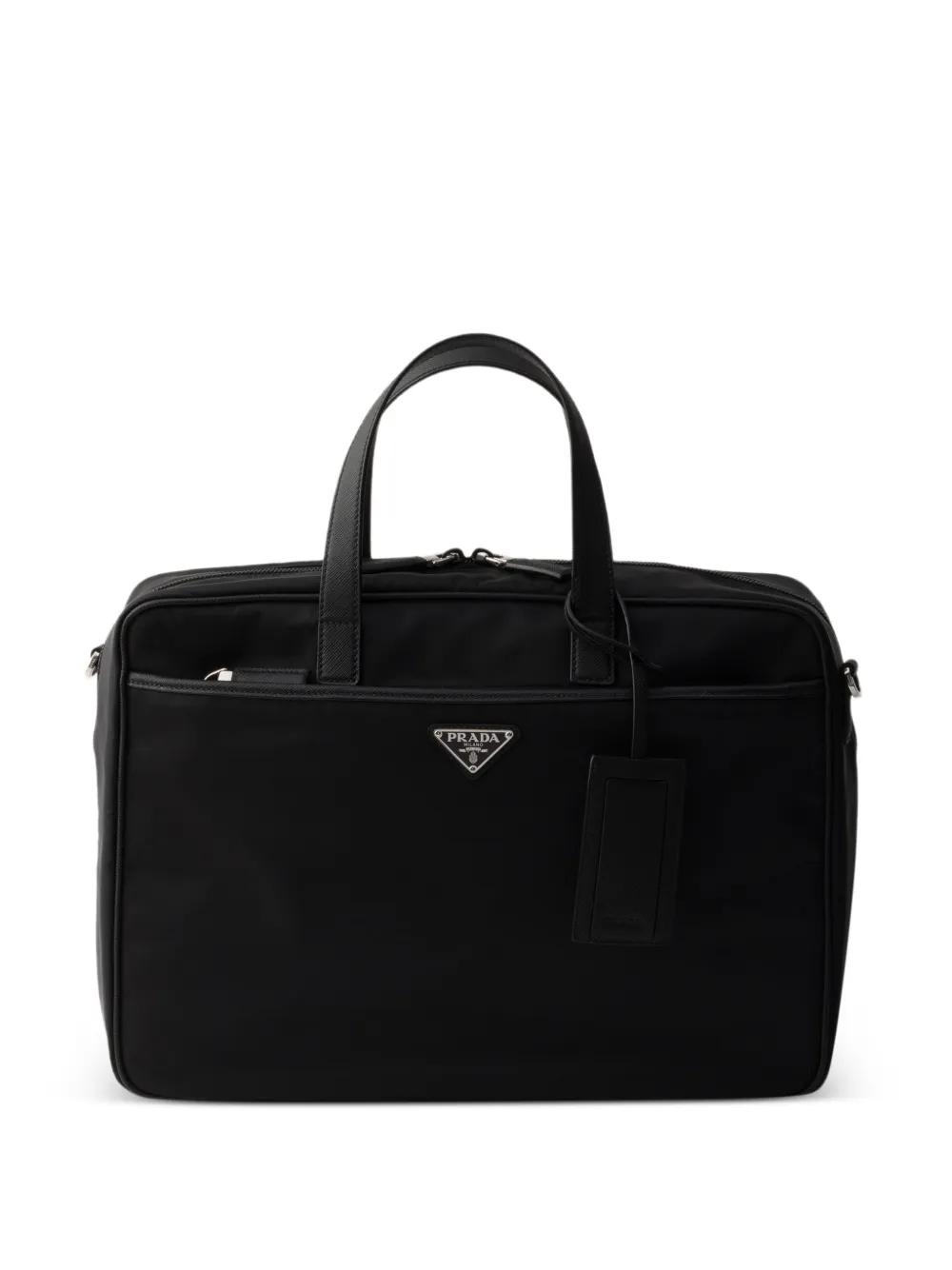 PRADA ブラウン レザー ビジネスバッグ A4 ノートパソコン prada-black-Sac-Banane-En-Cuir