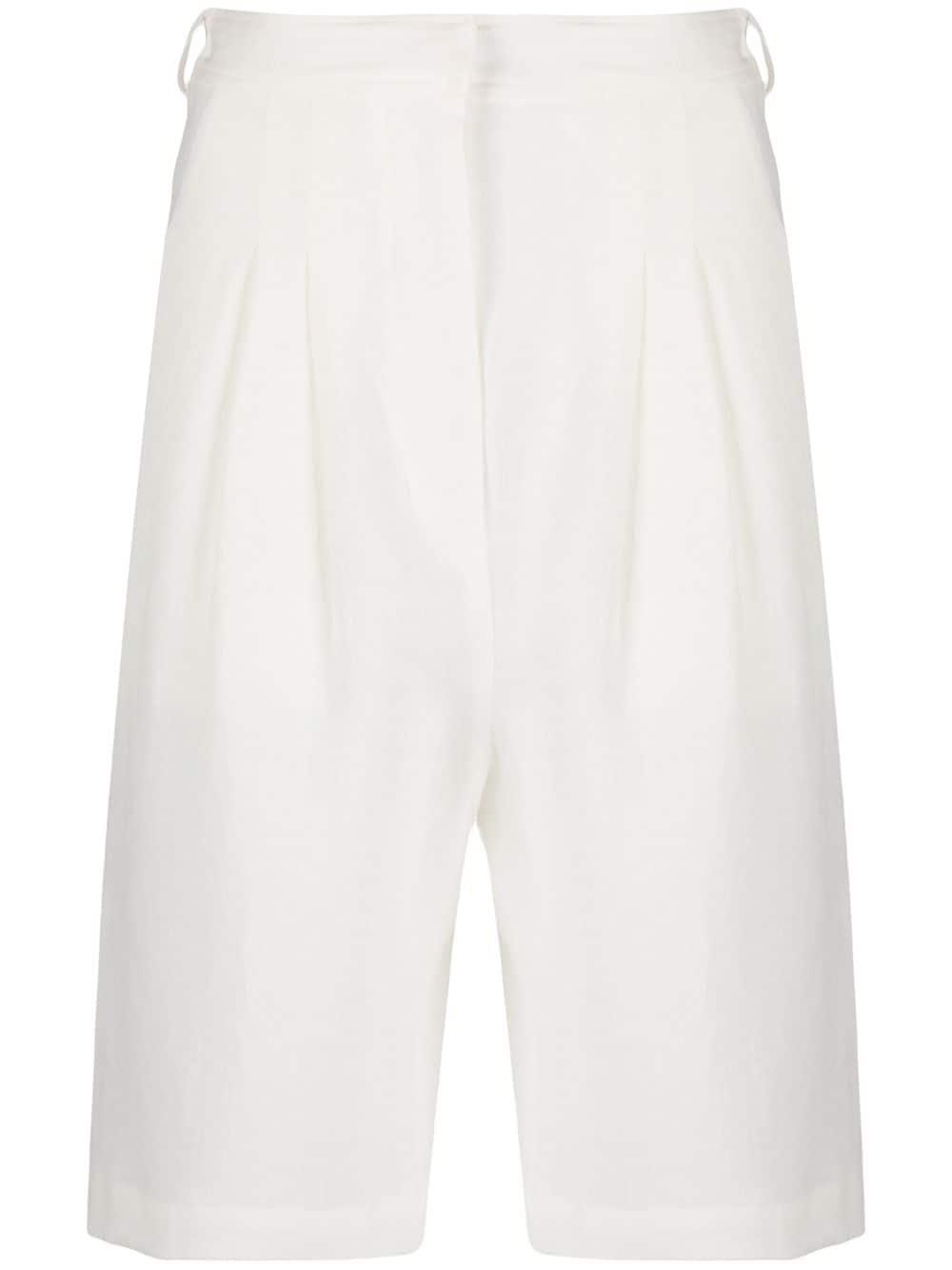 Le Kasha Linen Samalut High Waisted Shorts in White - Lyst