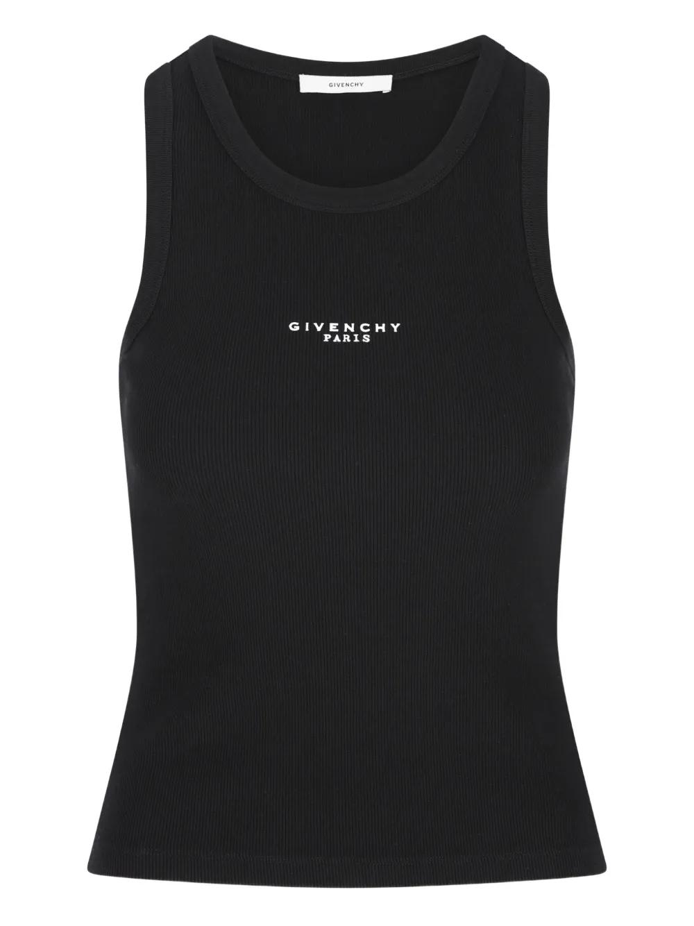 ジバンシー　GIVENCHY タンクトップ　ノースリーブ　トップス　シャツ　黒 美品 ジバンシー GIVENCHY ロゴ ノースリーブ タンクトップ 4Gロゴ