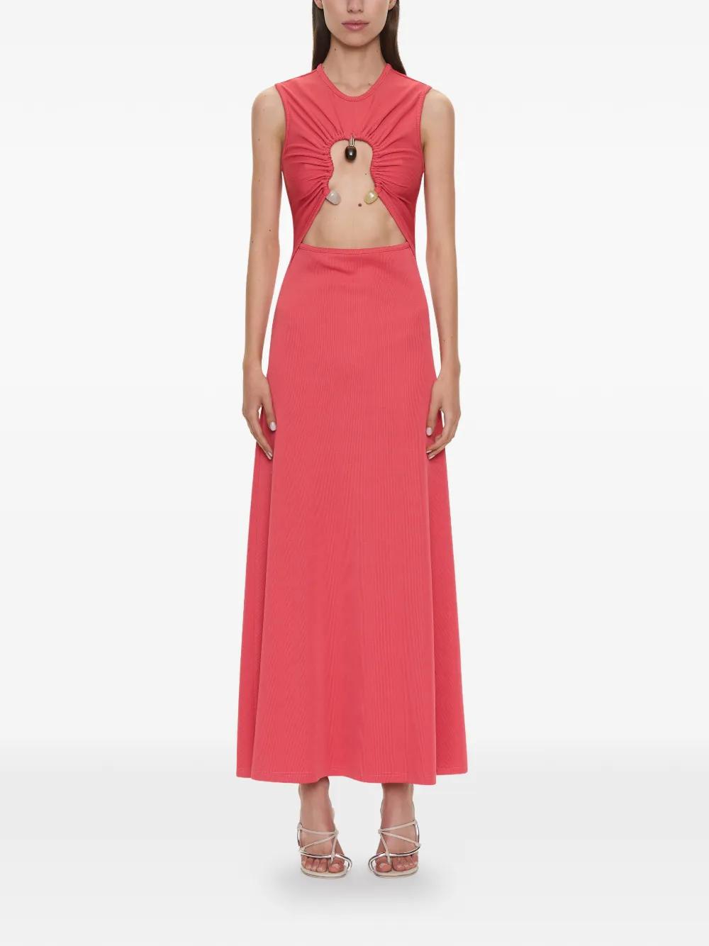 strapless open back dress Christopher Esber Pink Ribbed Cut Out Set – Plus One Dress Hire