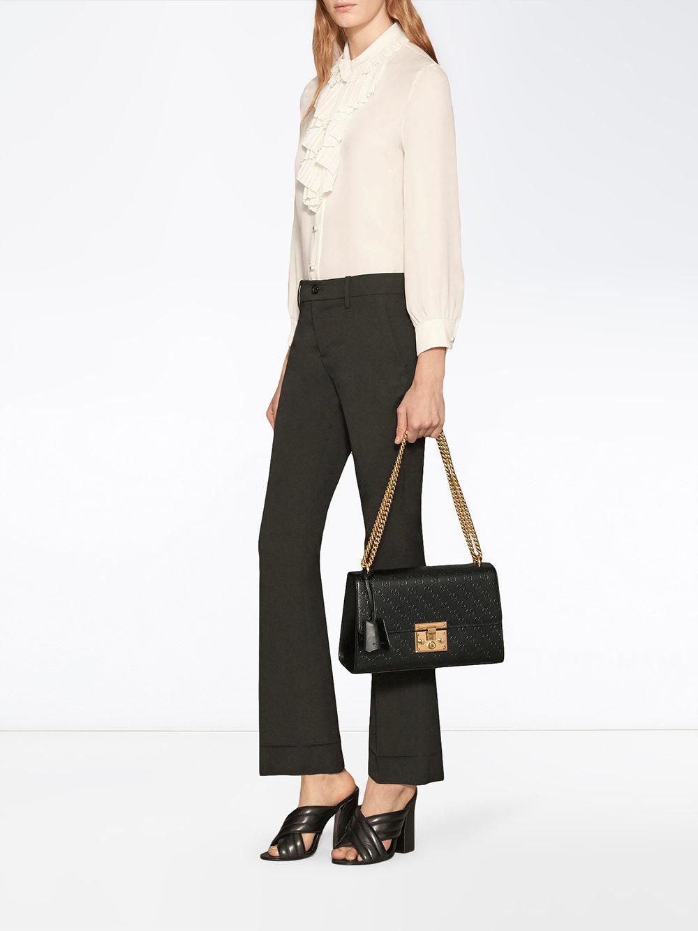 gucci medium padlock signature leather shoulder bag