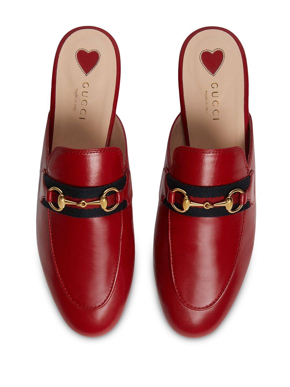 Gucci Leather Princetown Slides in Red 