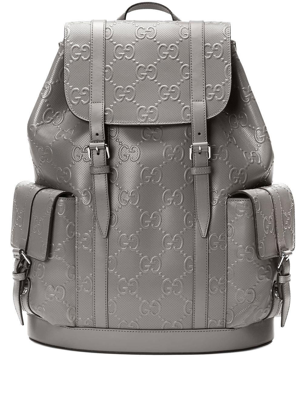 Gucci GG Embossed Backpack in Gray for Men | Lyst