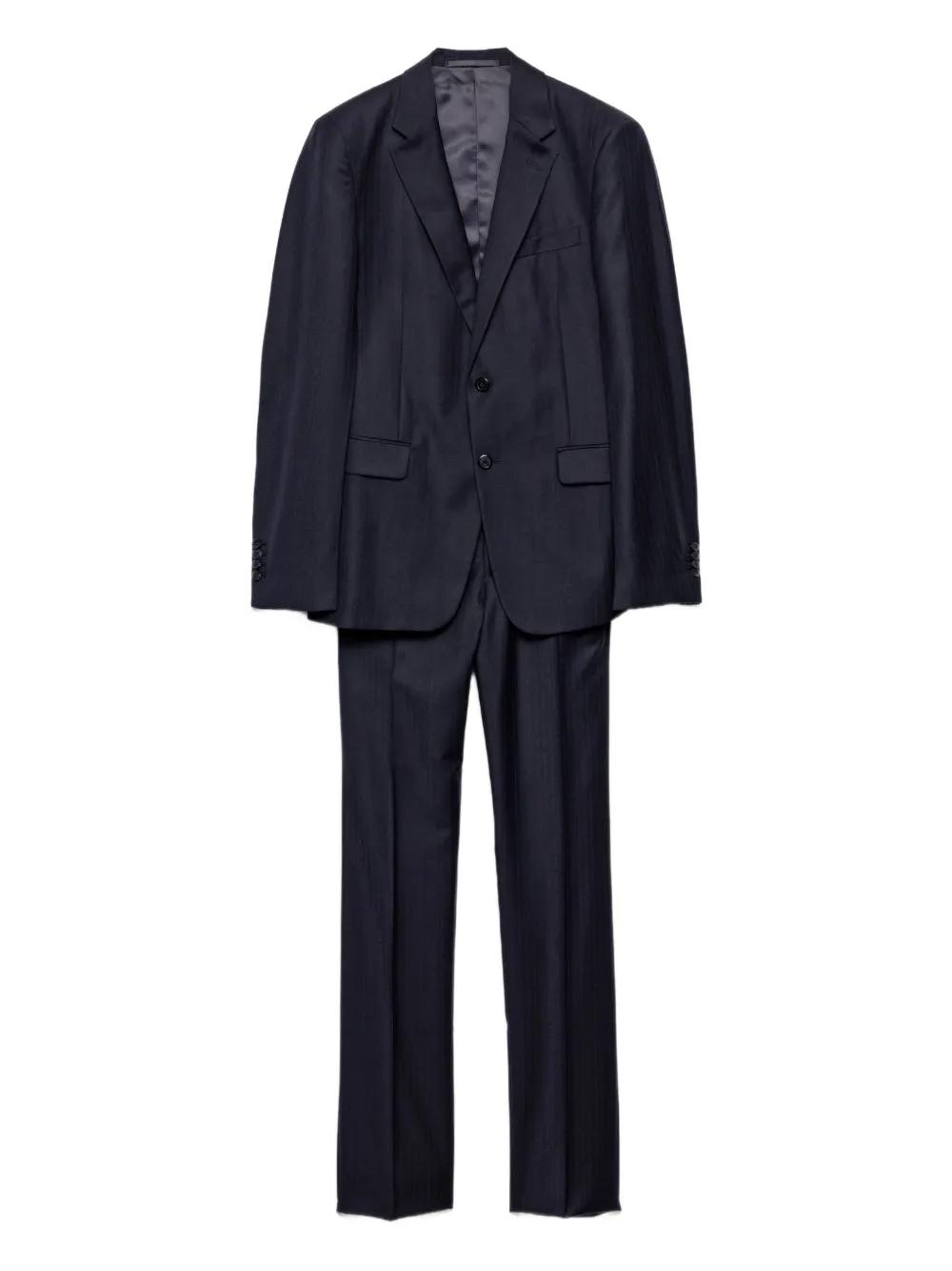 メンズ Prada ピンストライプ スーツ ブルー | Lyst