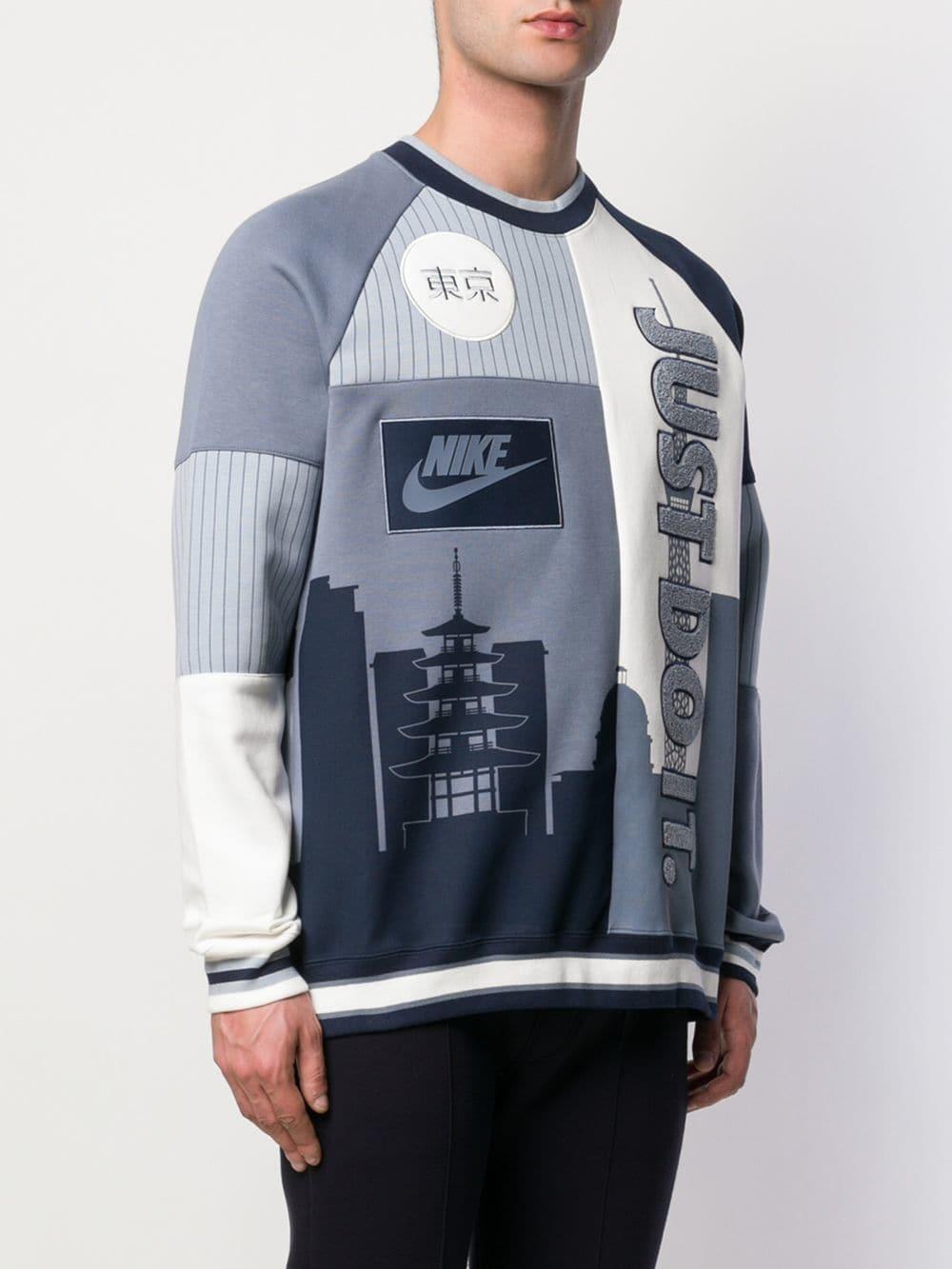Nike Nsw Crew Tokyo Ssnl in Blue for Men | Lyst