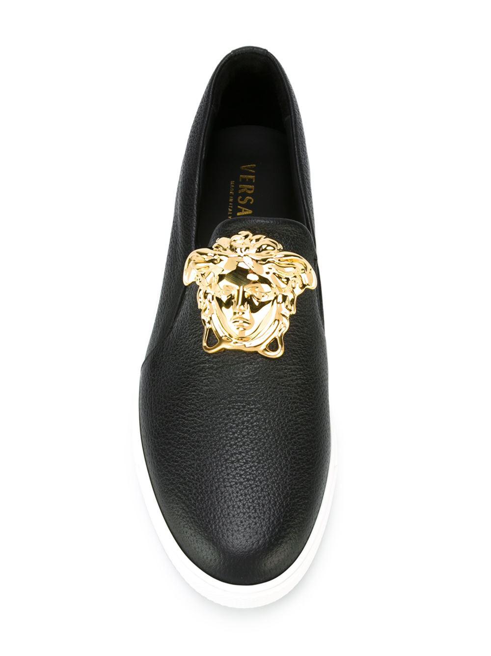 Lyst - Versace Medusa Slip-on Sneakers in Black for Men