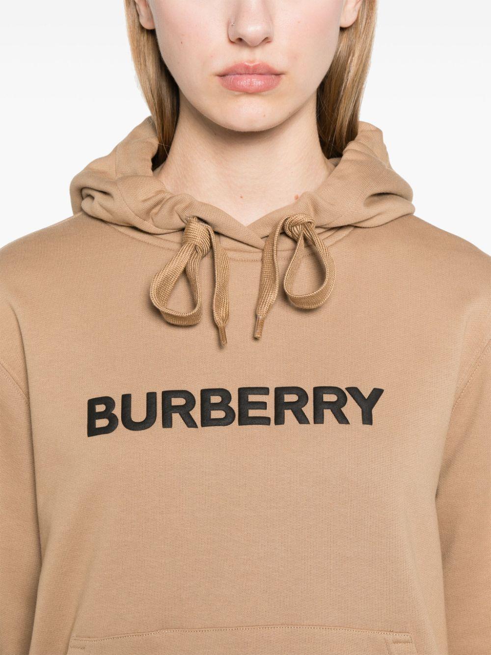 Burberry Logo Cotton Hoodie in Natural Lyst UK