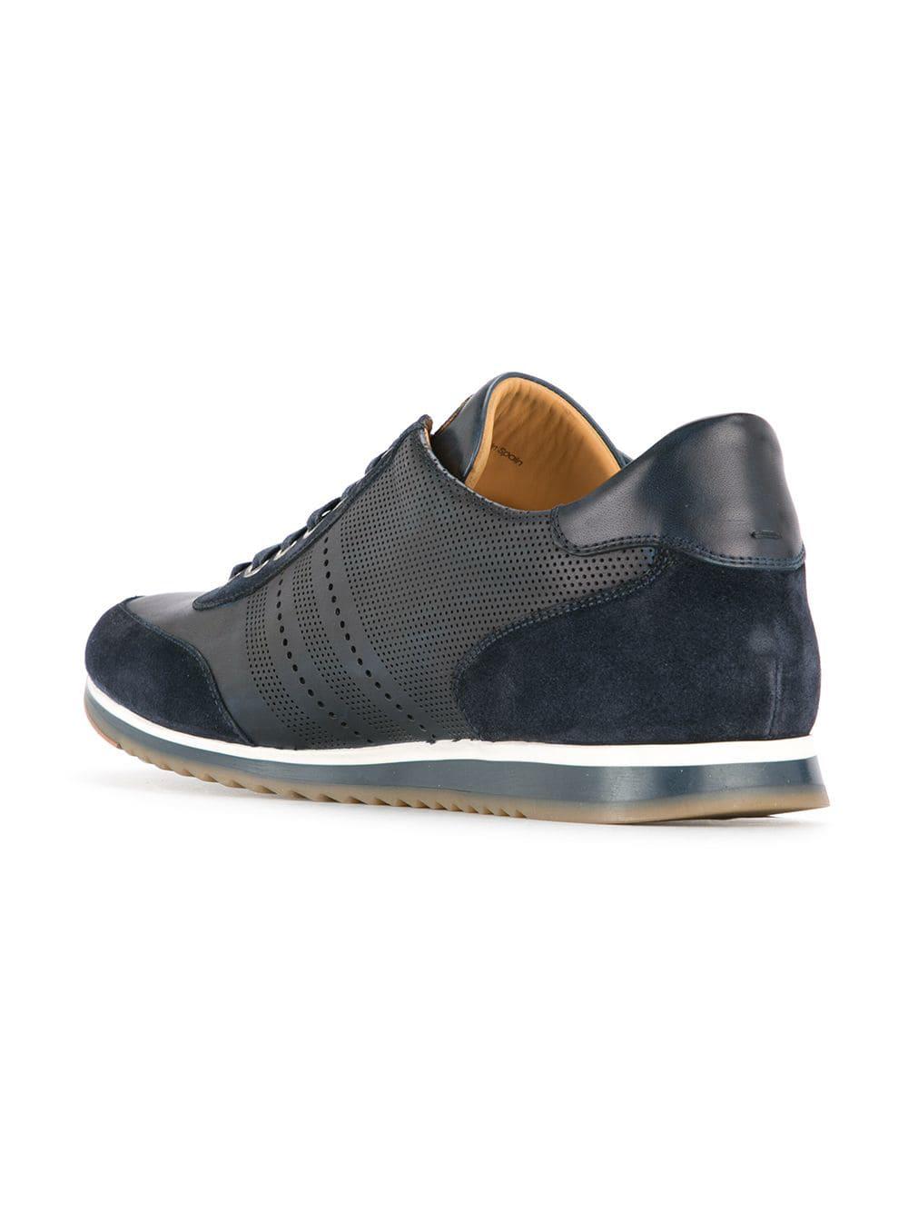 Magnanni Leather Logo Detail Sneakers in Blue for Men - Lyst