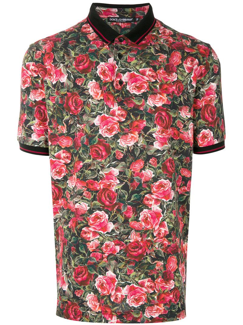 Dolce & Gabbana Cotton Floral Short-sleeve Polo Shirt for Men - Lyst