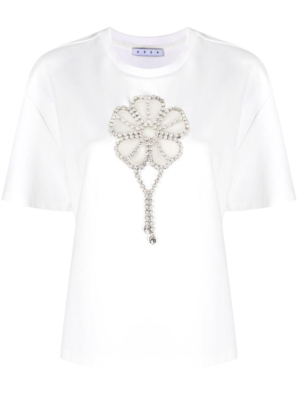Area Crystal-embellished Short-sleeve T-shirt in White | Lyst