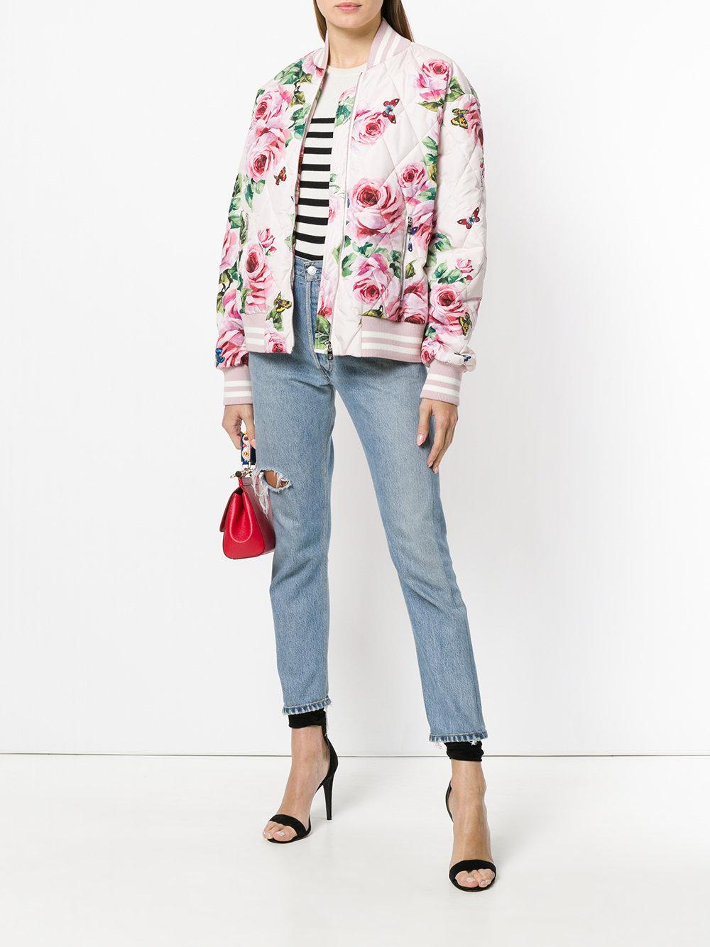 Dolce & gabbana rose print bomber jacket Clearance