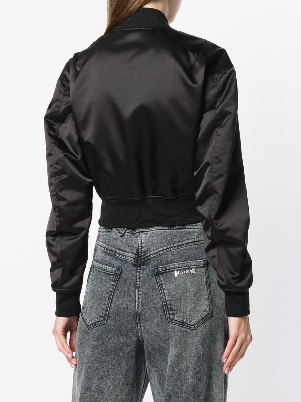 black satin cropped jacket