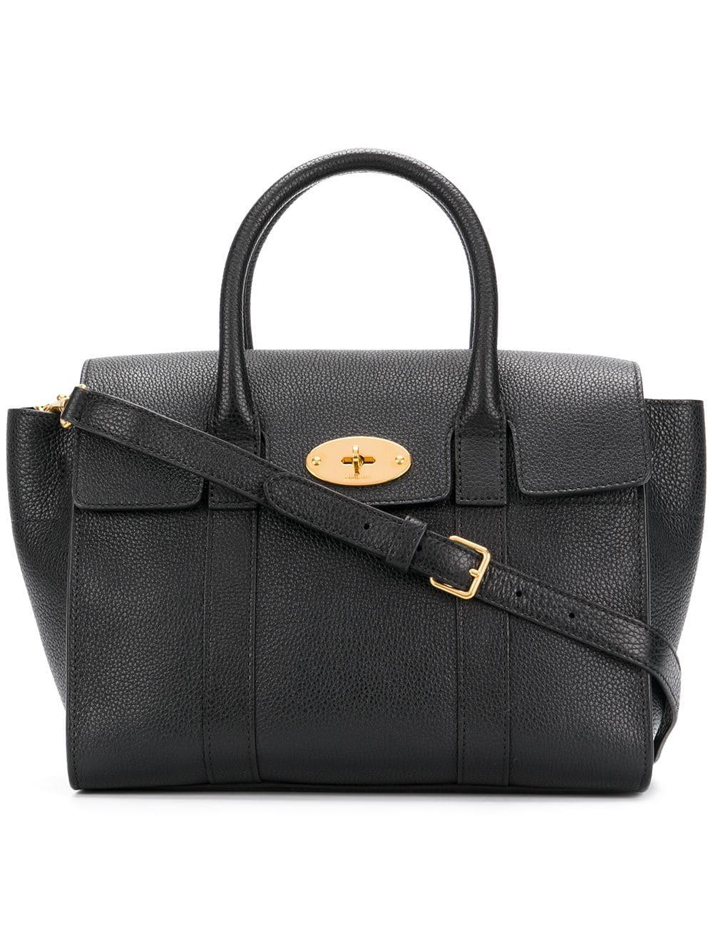 Mulberry Bayswater Small Leather Tote in Black - Lyst