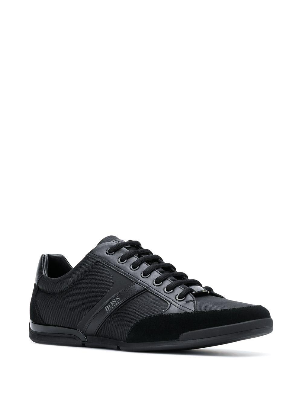 BOSS by Hugo Boss Leather Lace-up Sneakers in Black for Men - Lyst