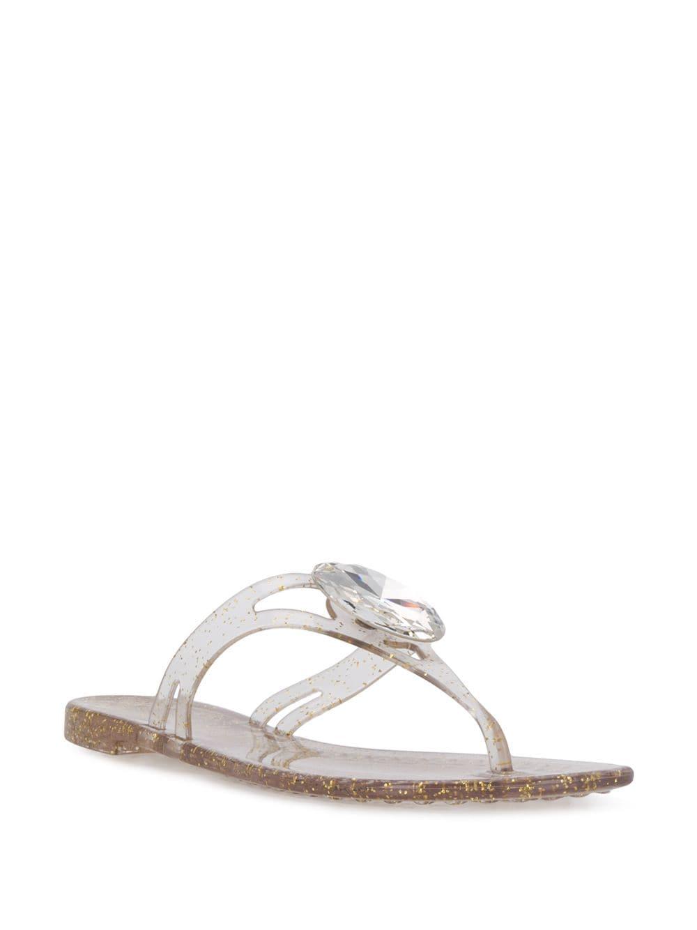 Casadei Jelly Flip Flops in White - Lyst