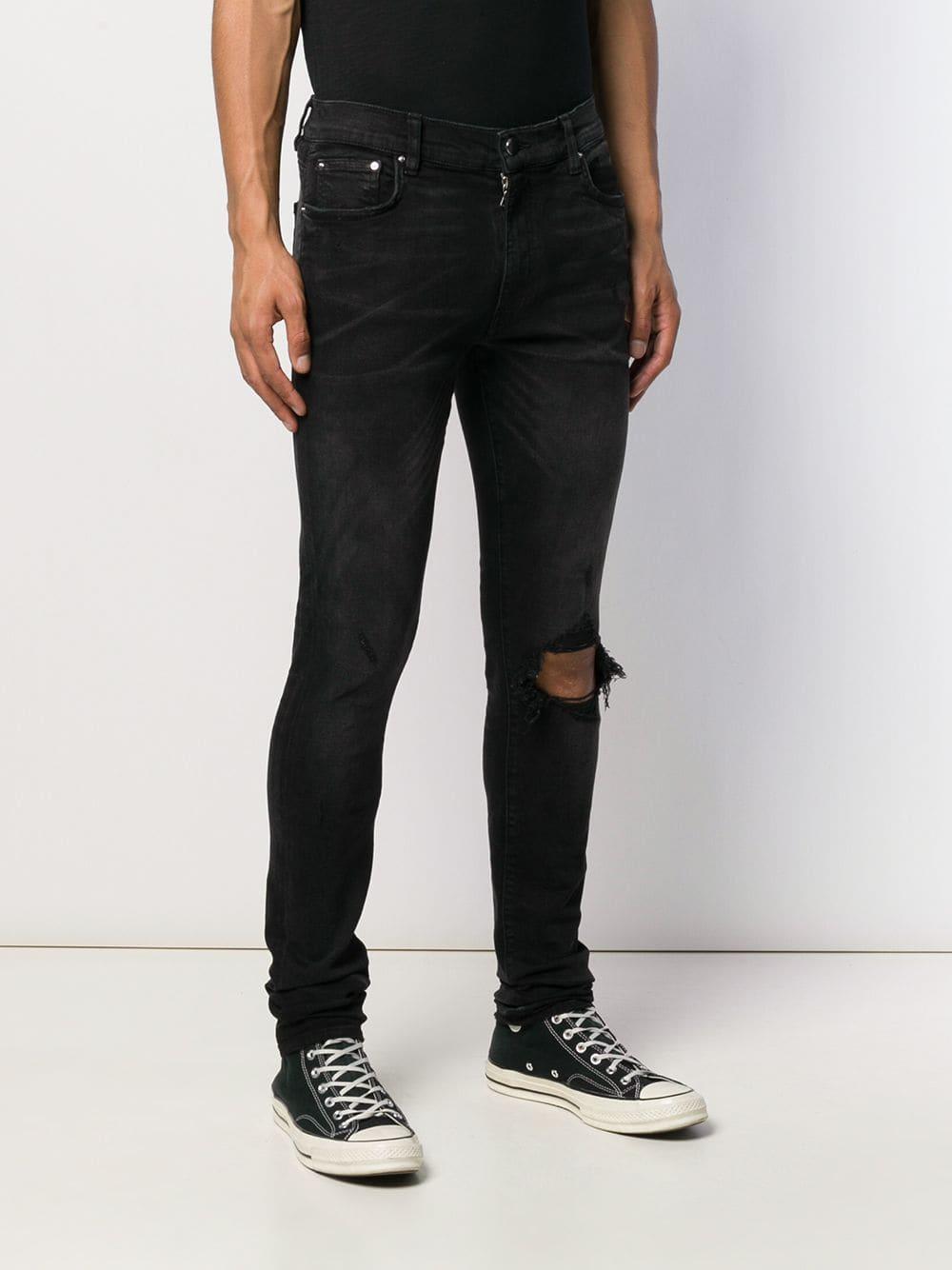 amiri black broken jeans