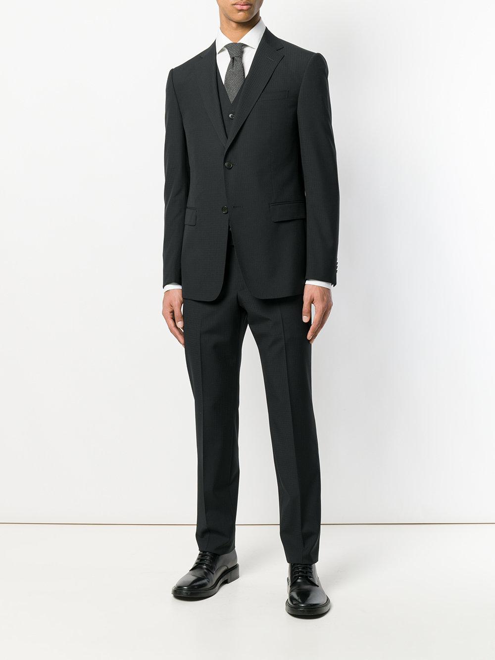 Z Zegna Wool Three Piece Formal Suit in Black for Men - Lyst