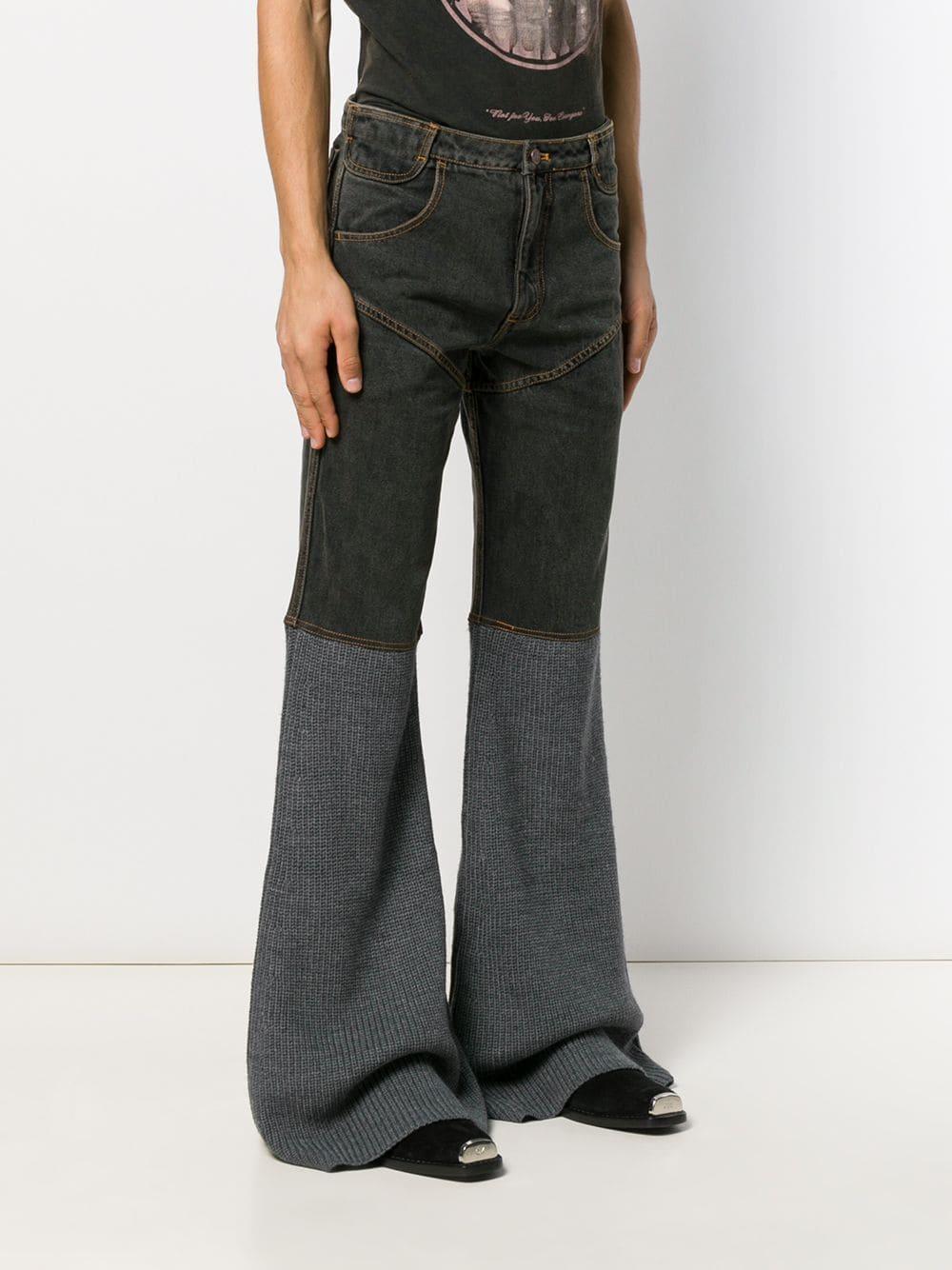 Telfar Denim Knitted Panel Jeans in Grey (Gray) for Men Lyst