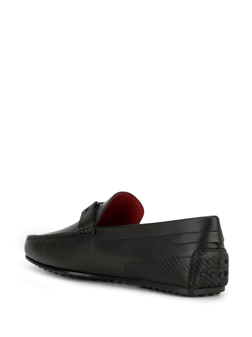 Tod's Leather X Ferrari City Gommino Loafers in Black for Men - Lyst