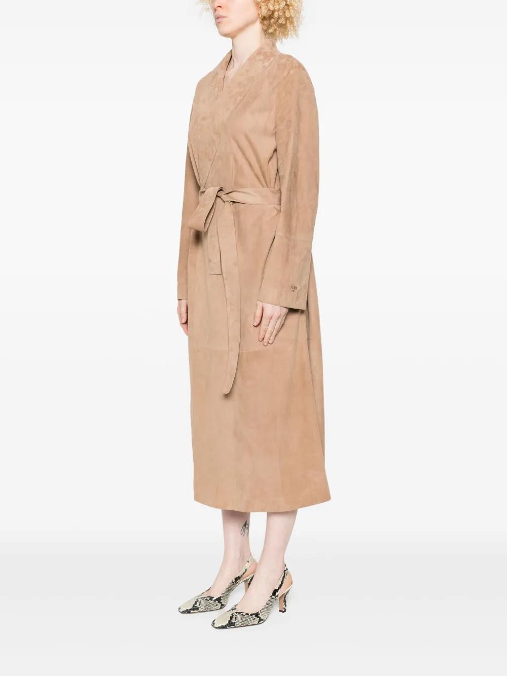 コート FENDI SS25 Camel suede coat (FPS901AUON F1SA0) Coat Leather Green | Fendi