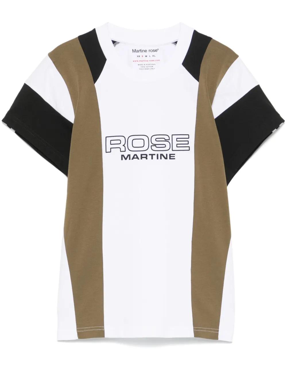 Martine Rose Shrunken Panelled T-Shirt in White | Lyst Canada