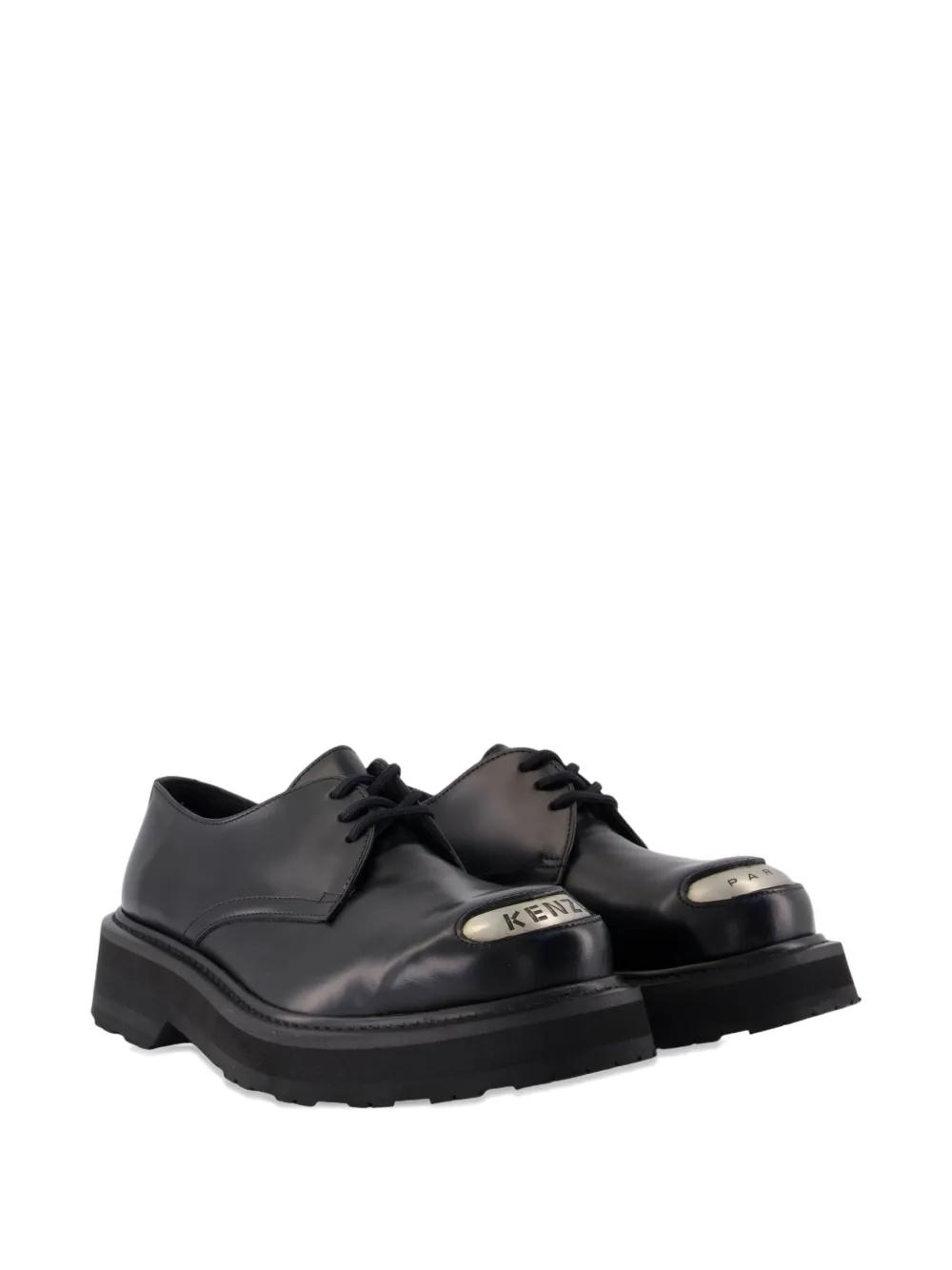 KENZO 35Mm Smile Logo-Plaque Derby Shoes in Black | Lyst