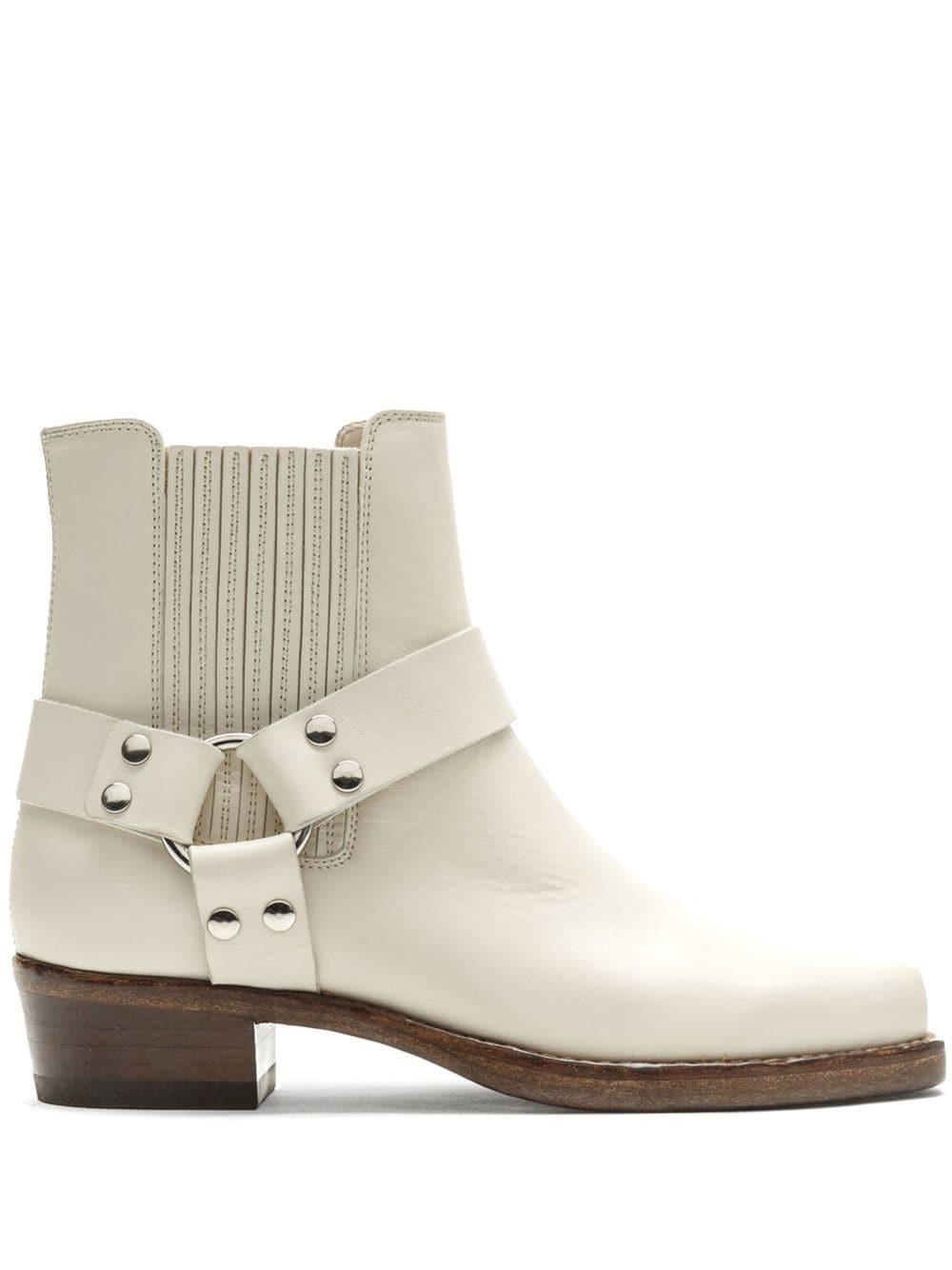 RE/DONE Almond-toe Ankle Boots in Natural | Lyst