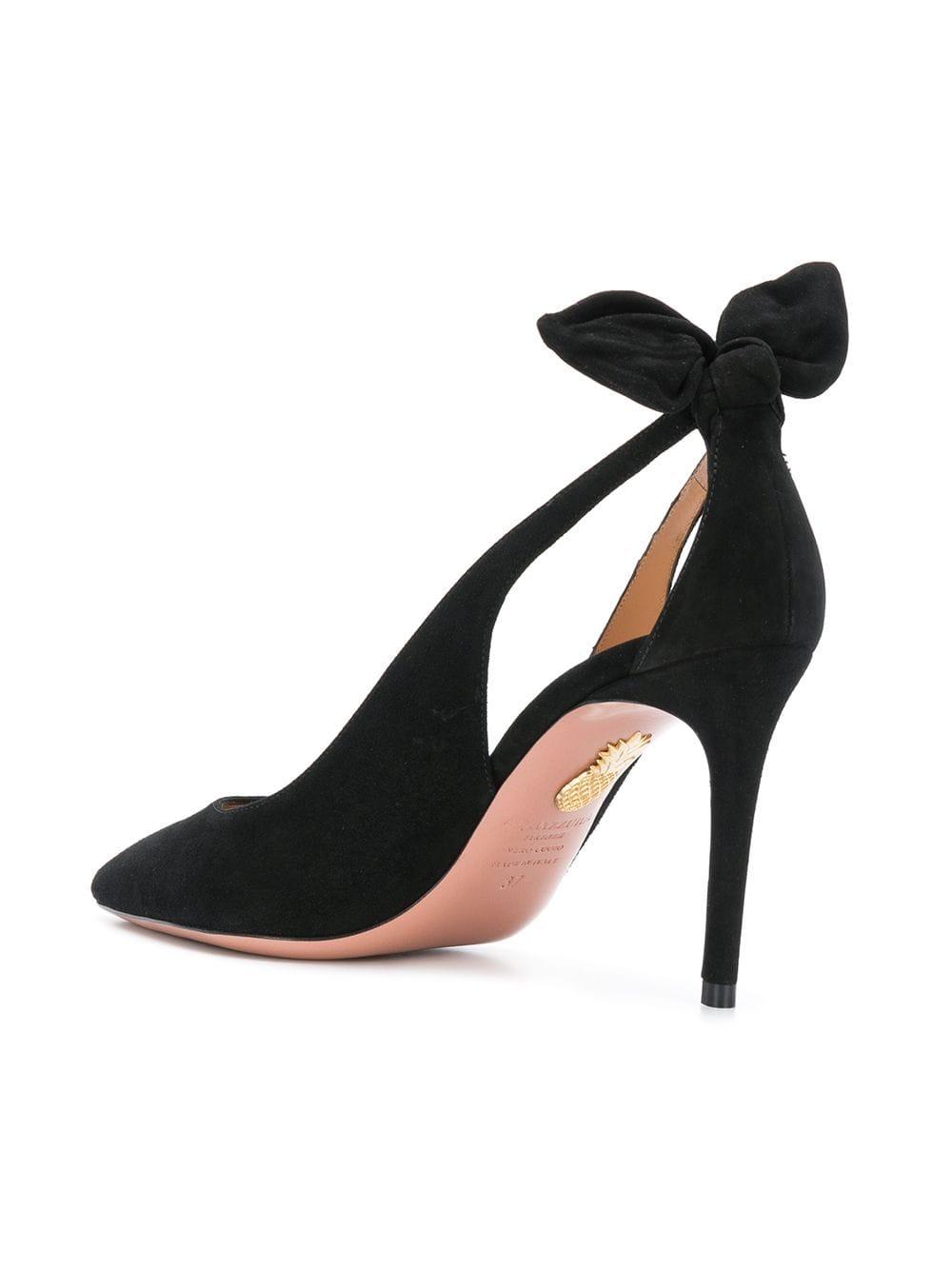 aquazzura deneuve bow pointy toe pump