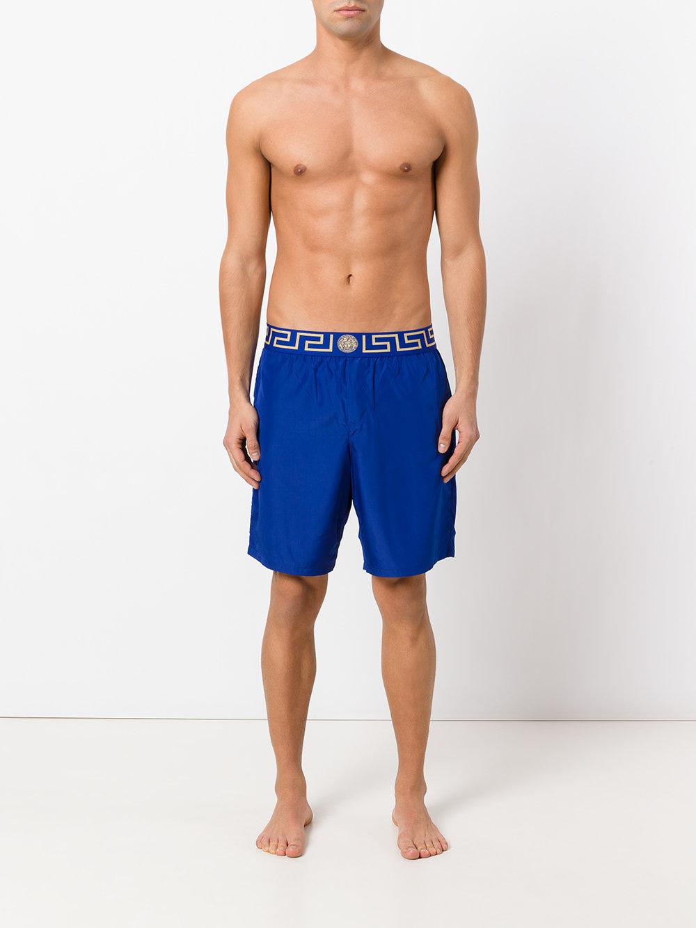 versace blue swim shorts